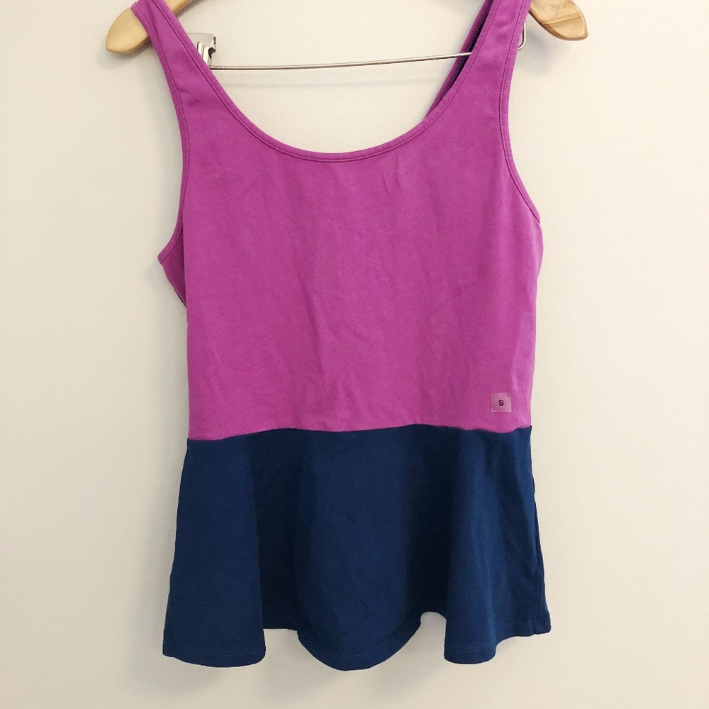 Express Colorblock Peplum Tank Top Small NWOT